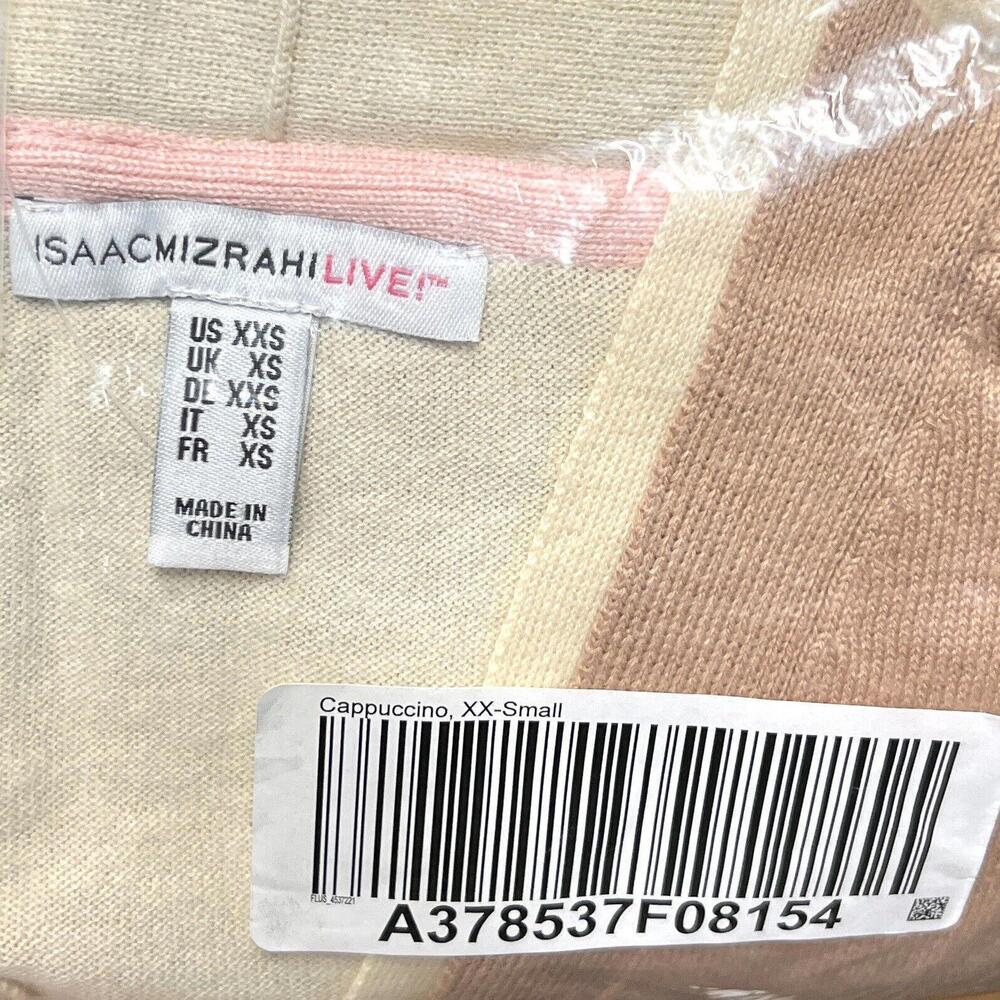 Isaac Mizrahi Live! Essentials Cotton Cardigan Cappuccino Sz XXS A378537 F08154 - Picture 4 of 5